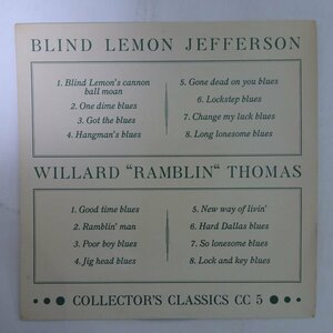 14028403;【UK盤/Collector's Classics/フリップバック/コーティング】Blind Lemon Jefferson, Willard ... / The Country Blues - Texas