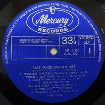 11178920;【国内盤/Mercury/10inch/ペラジャケ】Patti Page / Golden Hits_画像3