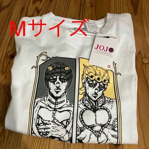 新品即決送料無料♪ジョジョの奇妙な冒険黄金の風　フロントスクエア　プリントTシャツ ロンT Mサイズ 綿100％ 中白