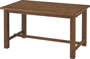 クーパス ダイニングテーブル 天然木化粧繊維板(オーク) 天然木(ラバーウッド) ウレタン塗装 ブラウン VET-637