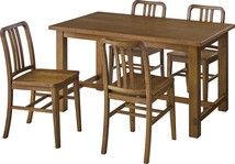 クーパス ダイニングテーブル 天然木化粧繊維板(オーク) 天然木(ラバーウッド) ウレタン塗装 ブラウン VET-637_画像4