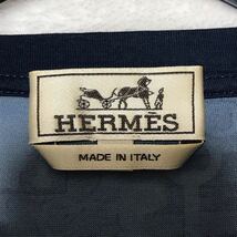 HERMES エルメス ホースビット 最高傑作入手不可最高級 半袖Tシャツ 総柄 ネイビー ブルー メンズ トップス M_画像6