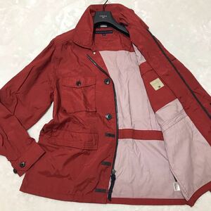 TOMMY HILFIGER トミーヒルフィガー ナイロン ジャケット ブルゾン 胸元ワンポイントロゴ XLサイズ レッド 赤 メンズ アウター