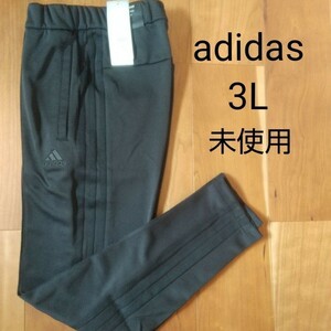 adidas ジャージ トラックパンツ メンズ XO(3L) 黒／黒3本ライン 未使用