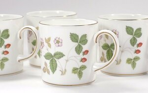 ∇花∇イギリス【ウェッジウッド/WedgWood】 ワイルドストロベリー コーヒーカップ カップのみ４客セット