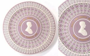 ∇花∇【ウェッジウッド/WedgWood】 1981年限定品 チャールズ殿下肖像 超細密ジャスパー ラベンダープレート23cm ED250