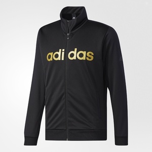 新品 adidas アディダス ビッグリニアロゴ ウォームアップ ジャケット Sサイズ トレーニングウェア スポーツウェア ジャージ ランニング 黒