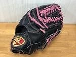 【未使用品】　Rawlings ローリングス BUDDY サークルR 一般軟式用 オールラウンド用 グローブ 黒×ピンク（M2680）