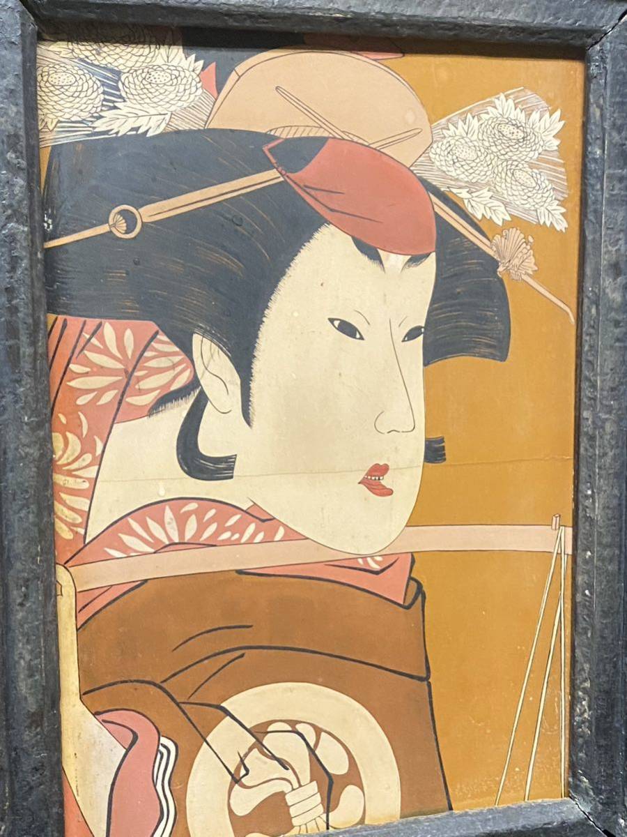 [Raro] [Artículo inusual] Pintura de laca ukiyo-e pintada a mano, antiguo, por Seki Shoichi, detalles del artista desconocidos, enmarcado, decoración de interiores, auténtico, Cuadro, pintura japonesa, persona, Bodhisattva