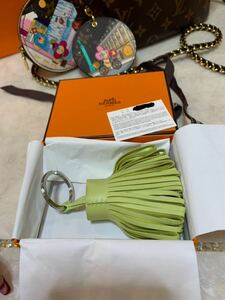 エルメス HERMES カルメン レザー キーホルダー チャーム キーリング バッグチャーム