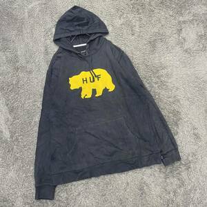 HUF ハフ スウェット パーカー プルオーバー サイズM ブラック 黒 メンズ トップス 最落なし （J14）