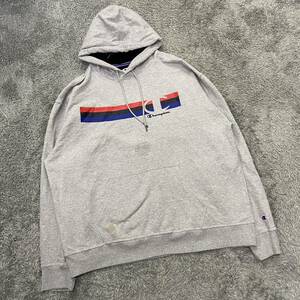 Champion チャンピオン スウェット パーカー プルオーバー サイズ4XL グレー 灰色 メンズ トップス 最落なし （N14）