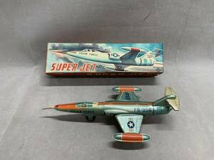 1＃C/3872　DAIYA　ダイヤ製　ブリキ　SUPER JET FG-956　レトロ　玩具　飛行機　60サイズ