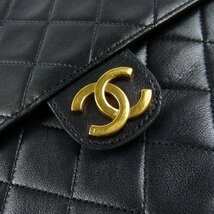 68559★1円スタート★CHANEL シャネル 美品 マトラッセ チェーンショルダーバッグ ココマーク ヴィンテージ ラムスキン ブラック_画像6