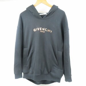 68585★1円スタート★GIVENCHY ジバンシィ 美品 フーディー ロゴ 服 トップス フード付き XS パーカー コットン ブラック