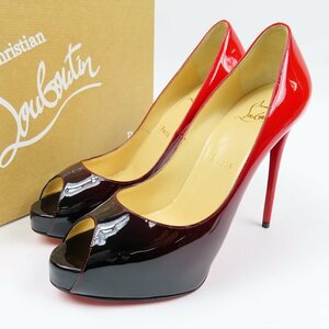 68730★1円スタート★Christian Louboutin クリスチャンルブタン 未使用 靴 ハイヒール オープントゥ 37 1/2 24.5cm パンプス