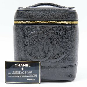 68760★1円スタート★CHANEL シャネル 外極美品 バニティバッグ デカココマーク ヴィンテージ ハンドバッグ キャビアスキン ブラック