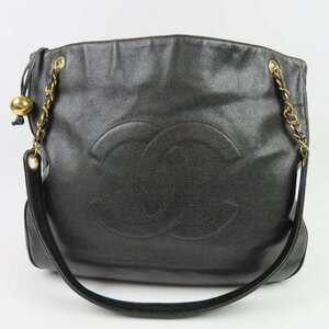 68818★1円スタート★CHANEL シャネル 外美品 チェーンショルダーバッグ デカココマーク キャビアスキン ブラック