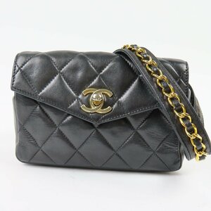 68861★1円スタート★CHANEL シャネル マトラッセ ココマーク ターンロック ヒップバッグ ヴィンテージ 26/65 ウエストバッグ ラムスキン