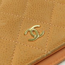 68882★1円スタート★CHANEL シャネル マトラッセ ココマーク 長財布 ラムスキン ペールオレンジ_画像6