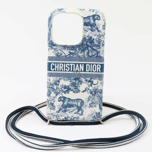 68926★1円スタート★Christian Dior クリスチャンディオール 美品 iPhone13proケース スマホカバー ストラップ付 ロゴ スマホケース