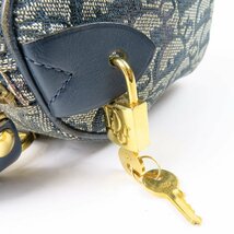 69015★1円スタート★Christian Dior クリスチャンディオール 中極美品 トロッター ミニボストンバッグ ハンドバッグ キャンバス_画像6