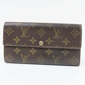 78953LOUIS VUITTON ルイヴィトン 中美品 サラ ベタ無 カード10 メンズ ヴィンテージ モノグラム 長財布 PVC ブラウン レディース