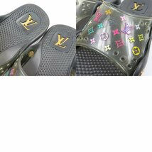 68687★1円スタート★LOUIS VUITTON ルイヴィトン 極美品 スリッパ 靴 シューズ モノグラム柄 35 22cm サンダル ラバー ブラック_画像10