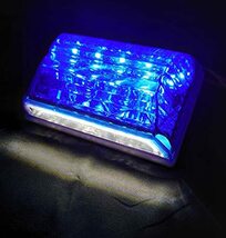 トラック 角型 青色 10個 マーカーランプ サイドマーカー LED 24V 四角型 ダウンライト デコトラ マーカーステー ブルー_画像6