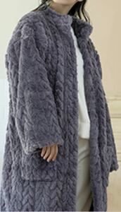 LALAROOM 着る毛布 エンボスシープ パープル フリーサイズ