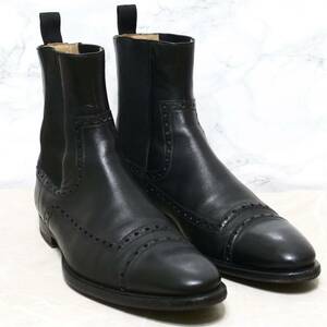 《良品◎/イタリア製》GUCCI グッチ サイドゴアブーツ EU39 革靴24.5cm相当 ブラック ビジネスカジュアル メンズ 革靴