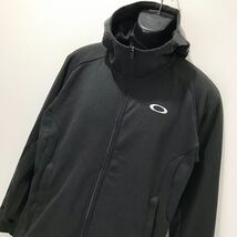 美品☆OAKLEY/オークリー☆セットアップジャージ/上下セット☆パーカー☆ストレッチ/裏起毛☆ブラック/大きめサイズ☆XXL_画像4