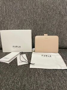 FURLA フルラ バビロン Babylon ジップアラウンドウォレット PKベージュ 二つ折り財布 ウォレット　スナップボタン