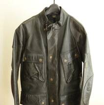 BELSTAFF ベルスタッフ トライアルマスター 黒レザー オールレザー size L_画像2