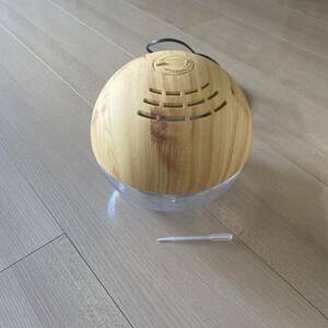 アロマディフューザー 空気清浄機 木目調 ボール型　アロマ 7色ライト