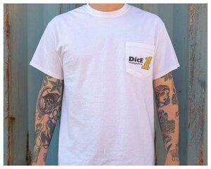 DicE Magazine ダイスマガジン ポケットTシャツ シーシーバー ホワイト M