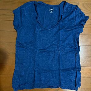 GAP Tシャツ XS リネン　ブルー　トップス カットソー 半袖