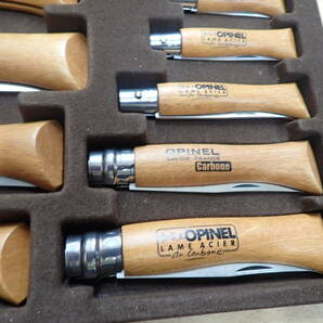 『G08A』希少★オピネル OPINEL ナイフ 10本まとめてセット 専用木箱入 カーボンの画像6
