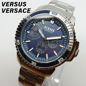 ヴェルサス ヴェルサーチ 腕時計 メンズ ブルー シルバー 新品 クォーツ 電池式 クロノグラフ 青 銀 高級ブランド おしゃれ ケース付属