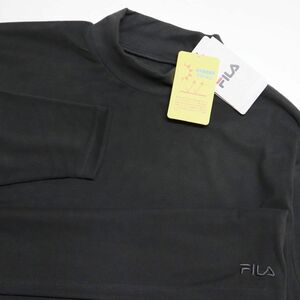 ★フィラ FILA 新品 メンズ UVカット 保温 両面起毛 フリース モックネック Tシャツ ロンT 濃灰 Mサイズ [443363-CGY-M] 一 三 壱★QWER