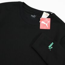 ★プーマ PUMA 新品 メンズ 快適 シンプル ロゴ入り トレーニング 長袖 ワッフル シャツ ロンT 黒 Lサイズ[3FPU104-BLK-L]三 弐★QWER★_画像1