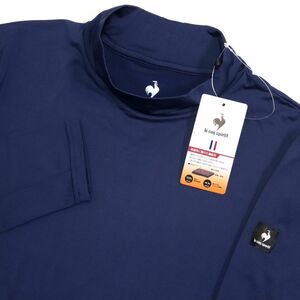 ★ルコック LE COQ ゴルフ GOLF 新品 メンズ 保温 裏起毛 ストレッチ 長袖 ハイネック シャツ 紺 XLサイズ [12807121N-LL] 一 三 参★QWER