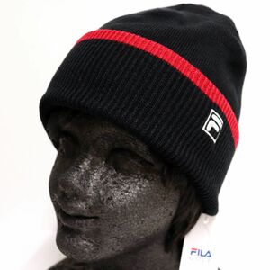 ●送料390円可能商品 フィラ ゴルフ FILA GOLF 新品 シンプル ニット帽 ビーニー 帽子 キャップ CAP 黒 ブラック[782990BK1N]一 七★QWER