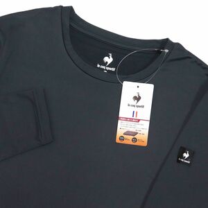 ★ルコック LE COQ ゴルフ GOLF 新品 メンズ 保温 裏起毛 ストレッチ 長袖 クルーネック シャツ 濃灰 Mサイズ[12806201N-M]一 三 壱★QWER