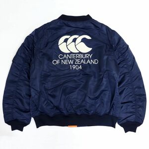 ★カンタベリー CANTERBURY 新品 メンズ 耐久撥水加工 防寒 中綿 MA-1 ディフェンダー ジャケット 紺 XXLサイズ[RA73501-29-3L]二 零★QWER