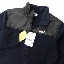 ★フィラ FILA 新品 メンズ 高品質 快適 保温 暖かい 厚手 UVCUT 両面 フリース ジャケット 紺 Mサイズ[442341-NV-M] 一 二 壱★QWER_画像2