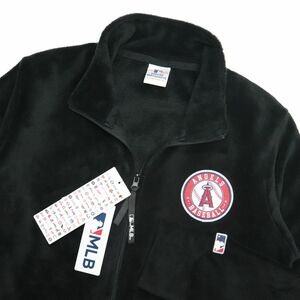 ★ロサンゼルス エンゼルス Angels MLB 新品 メンズ 保温 裏起毛 フリース ジャケット 黒 XLサイズ [C0360MAJ-05-LL] 一 二 参★QWER★