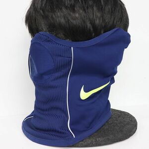 ★ナイキ NIKE 新品 Dri-FIT 速乾 ドライ 快適 裏フリース 裏起毛 保温 防寒 ネックウォーマー マフラー 紺 [DC9165-455-L] ACC★QWER★