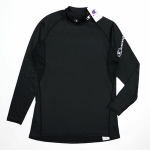 ●送料390円可能商品 チャンピオン Champion 新品 メンズ モックネック コンプレッション 長袖 シャツ 黒[CM4HY262M-090-LL]三 参★QWER★