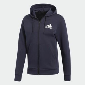 ★アディダス ADIDAS 新品 メンズ ダブルニット スウェット ジップアップ パーカー フーデッド 紺 L[DX2492-L] 二 弐★QWER